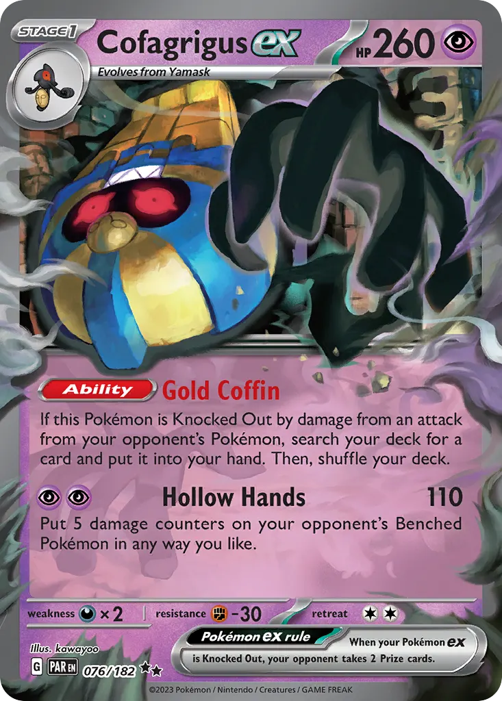 Cofagrigus ex — Paradox Rift 76 Pokémon card