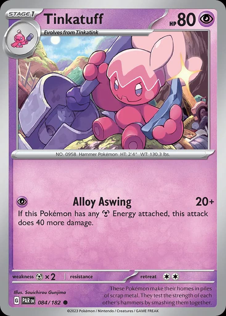 Tinkatuff — Paradox Rift 84 Pokémon card