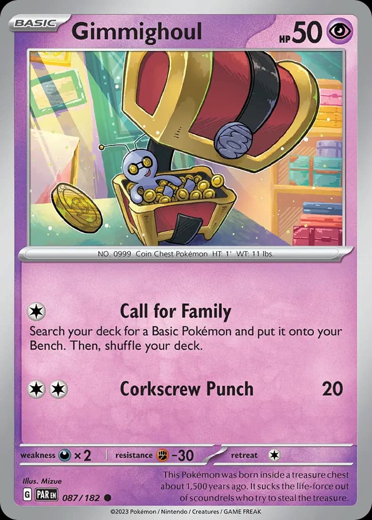 Gimmighoul — Paradox Rift 87 Pokémon card