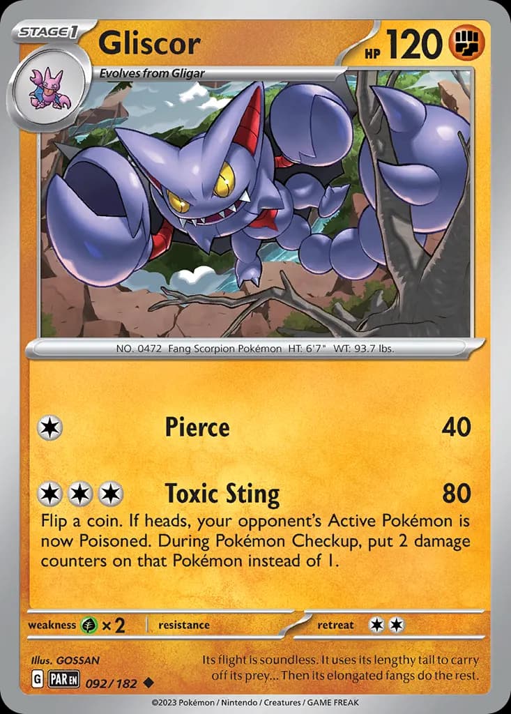 Gliscor — Paradox Rift 92 Pokémon card