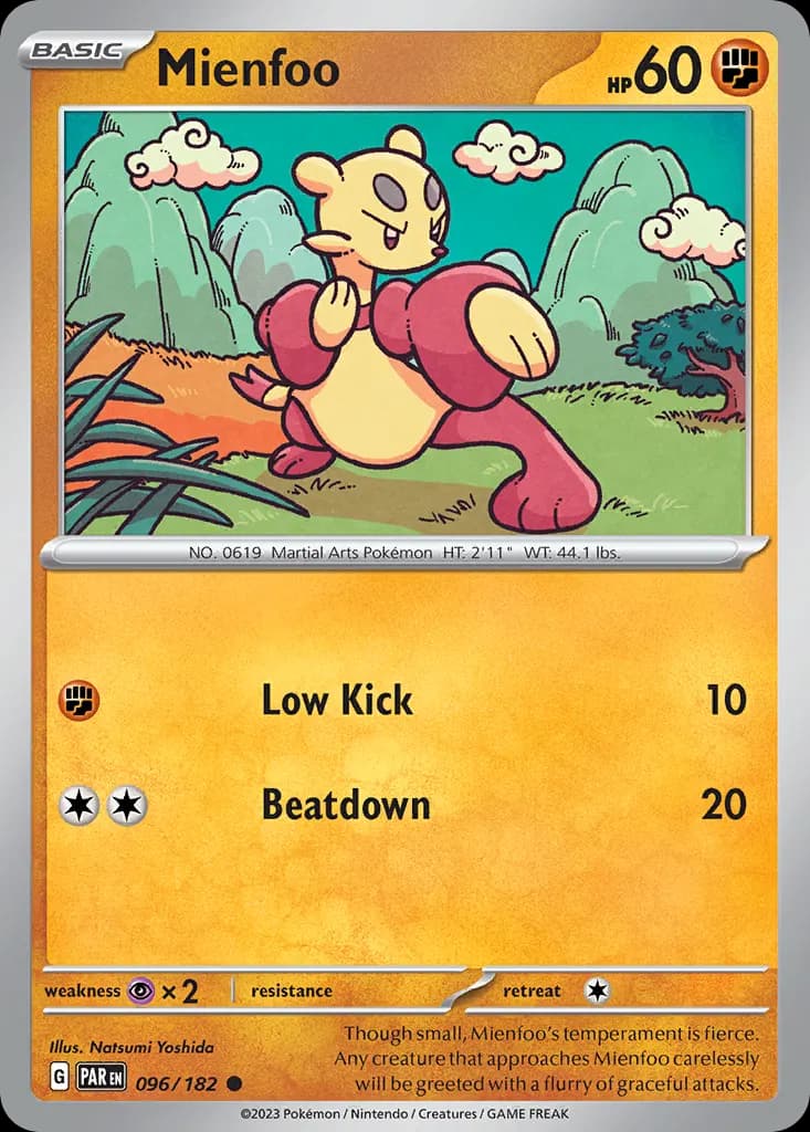 Mienfoo — Paradox Rift 96 Pokémon card
