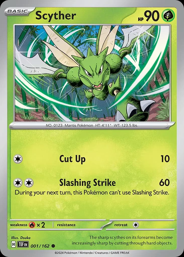 Scyther — Temporal Forces 1 Pokémon card