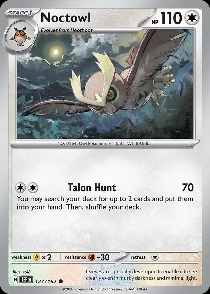 Noctowl — Temporal Forces 127 Pokémon card