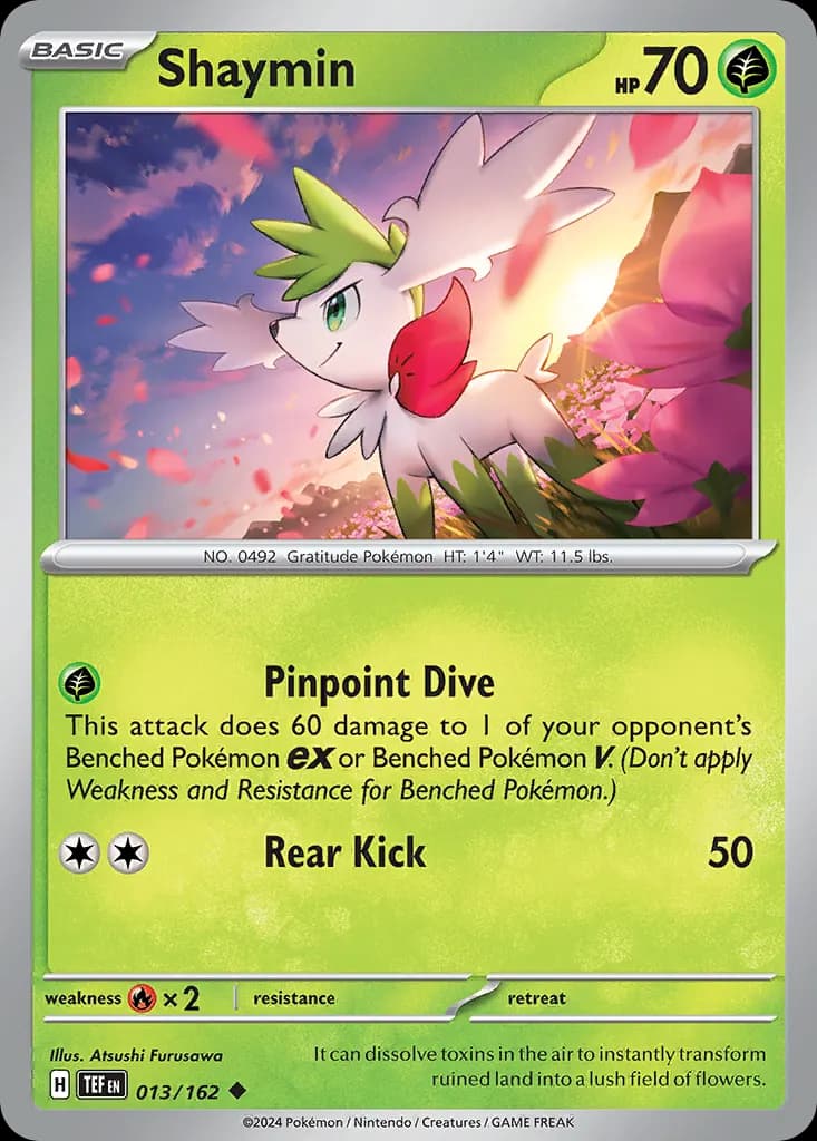 Shaymin — Temporal Forces 13 Pokémon card