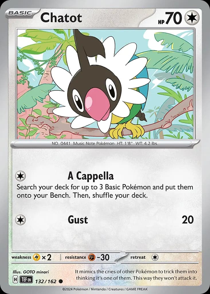 Chatot — Temporal Forces 132 Pokémon card