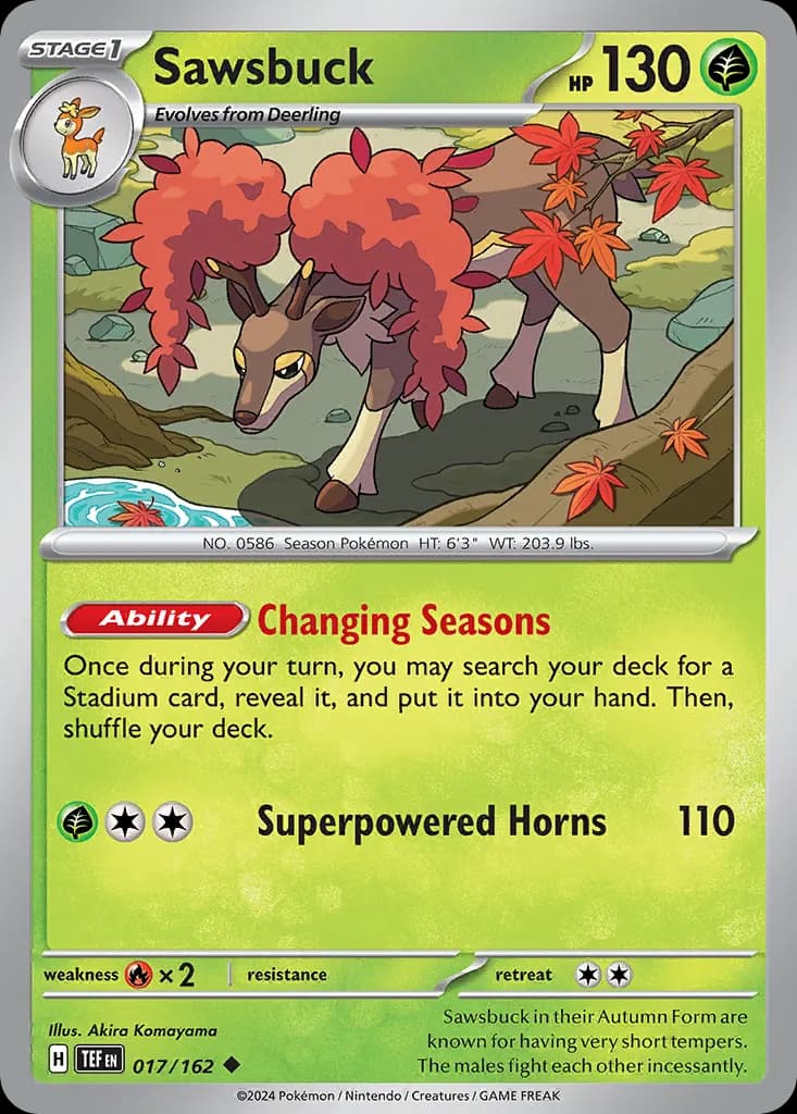 Sawsbuck — Temporal Forces 17 Pokémon card