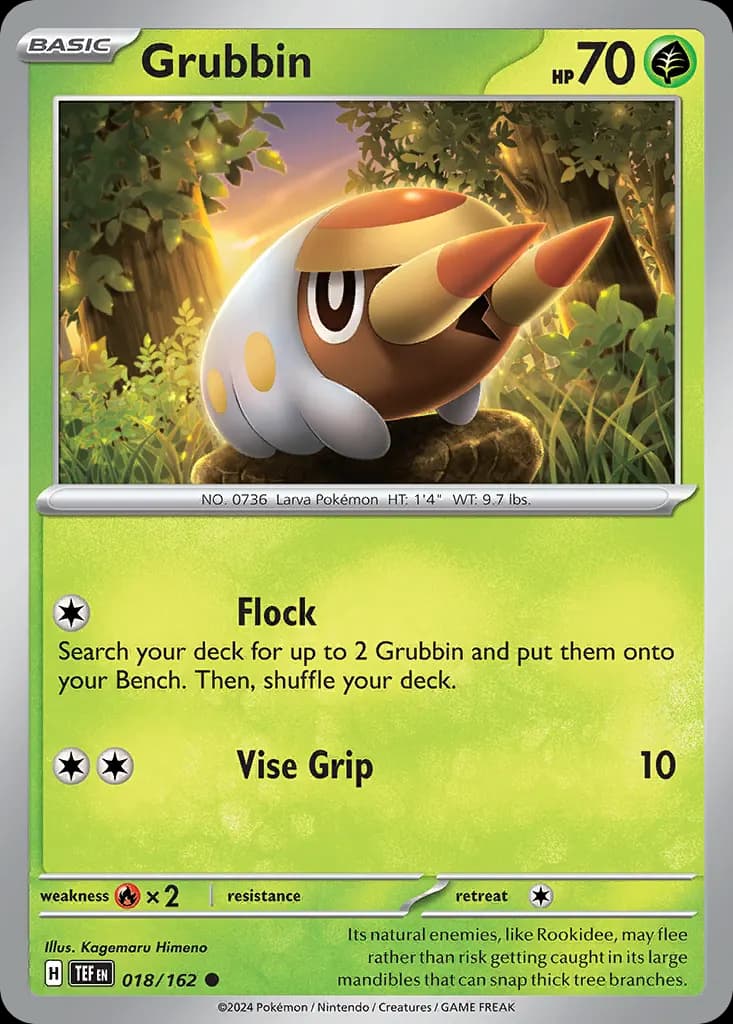 Grubbin — Temporal Forces 18 Pokémon card