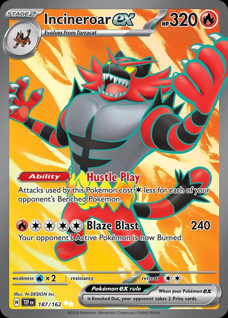 Incineroar ex — Temporal Forces 187 Pokémon card