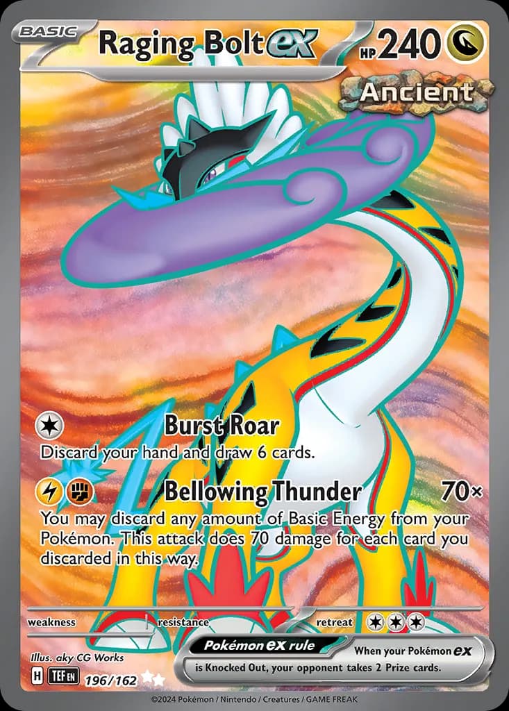 Raging Bolt ex — Temporal Forces 196 Pokémon card