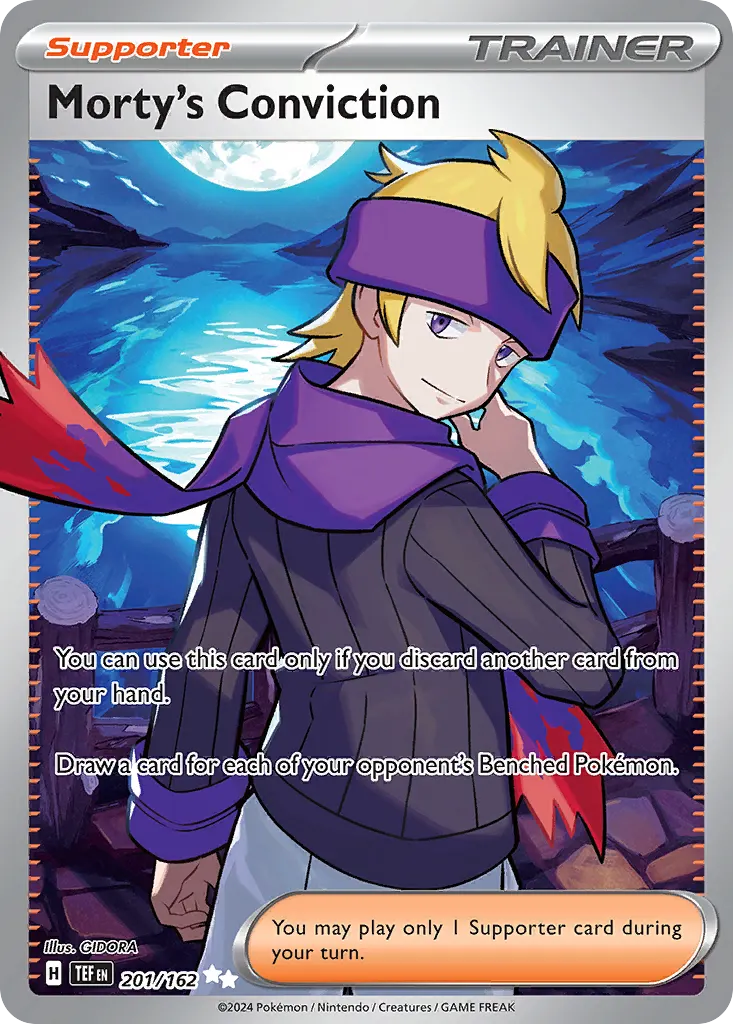 Morty's Conviction — Temporal Forces 201 Pokémon card