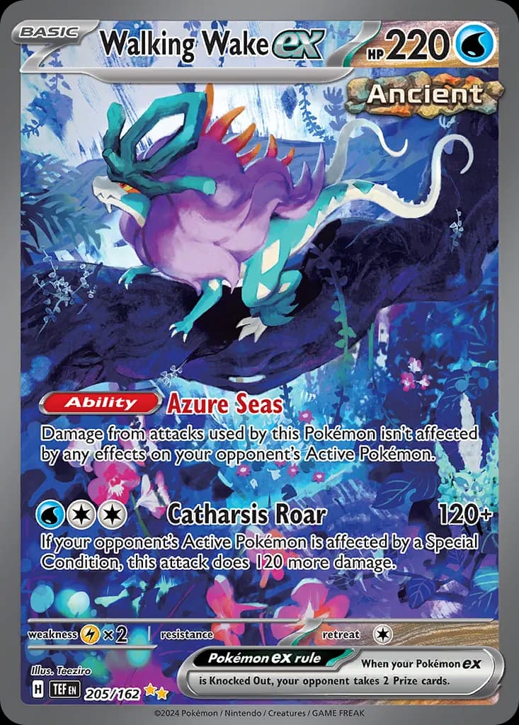 Walking Wake ex — Temporal Forces 205 Pokémon card