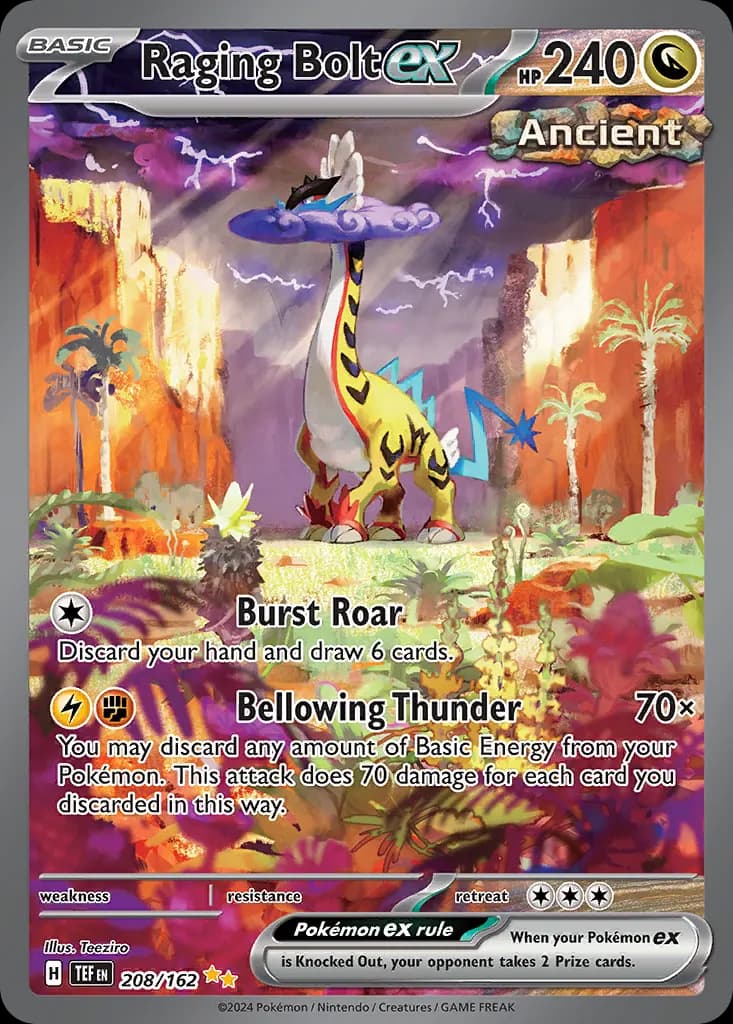 Raging Bolt ex — Temporal Forces 208 Pokémon card