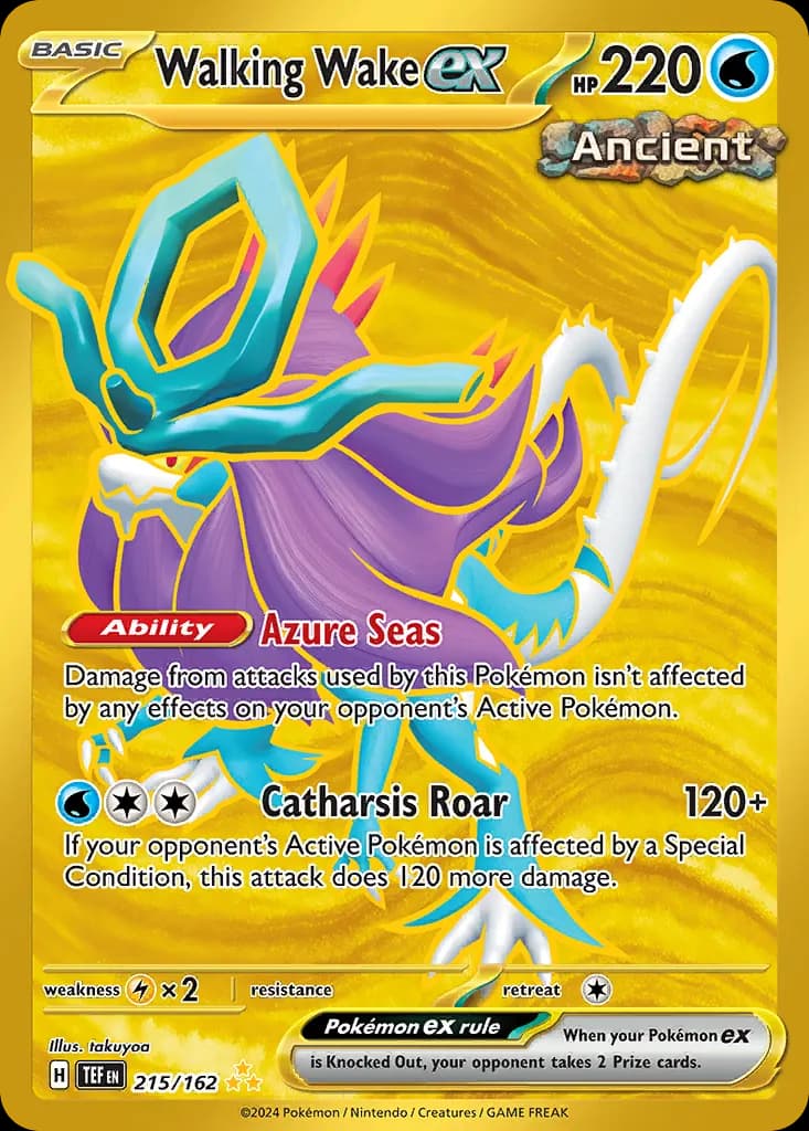 Walking Wake ex — Temporal Forces 215 Pokémon card