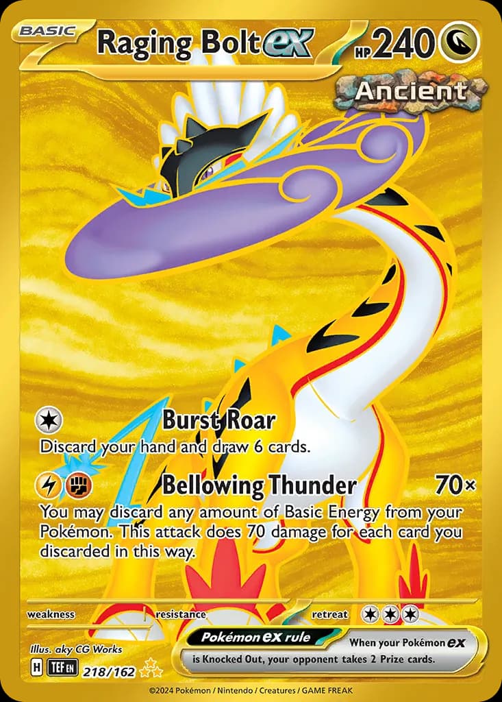 Raging Bolt ex — Temporal Forces 218 Pokémon card
