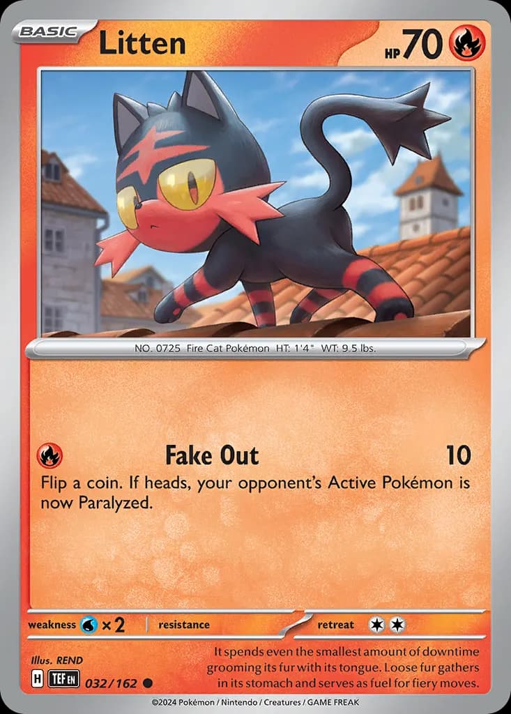 Litten — Temporal Forces 32 Pokémon card