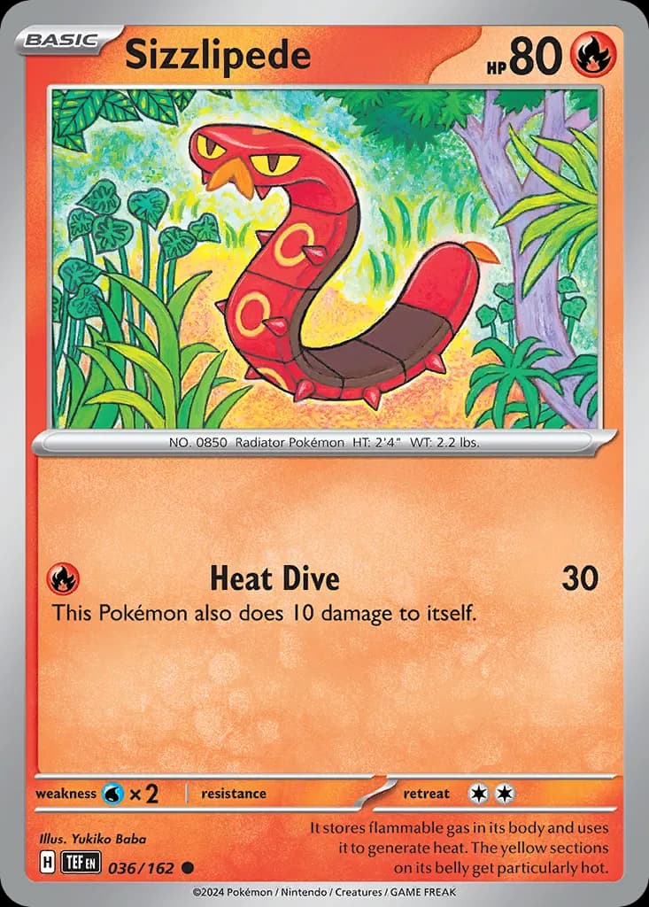 Sizzlipede — Temporal Forces 36 Pokémon card