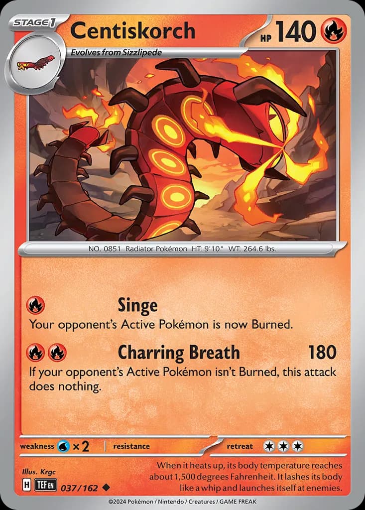 Centiskorch — Temporal Forces 37 Pokémon card