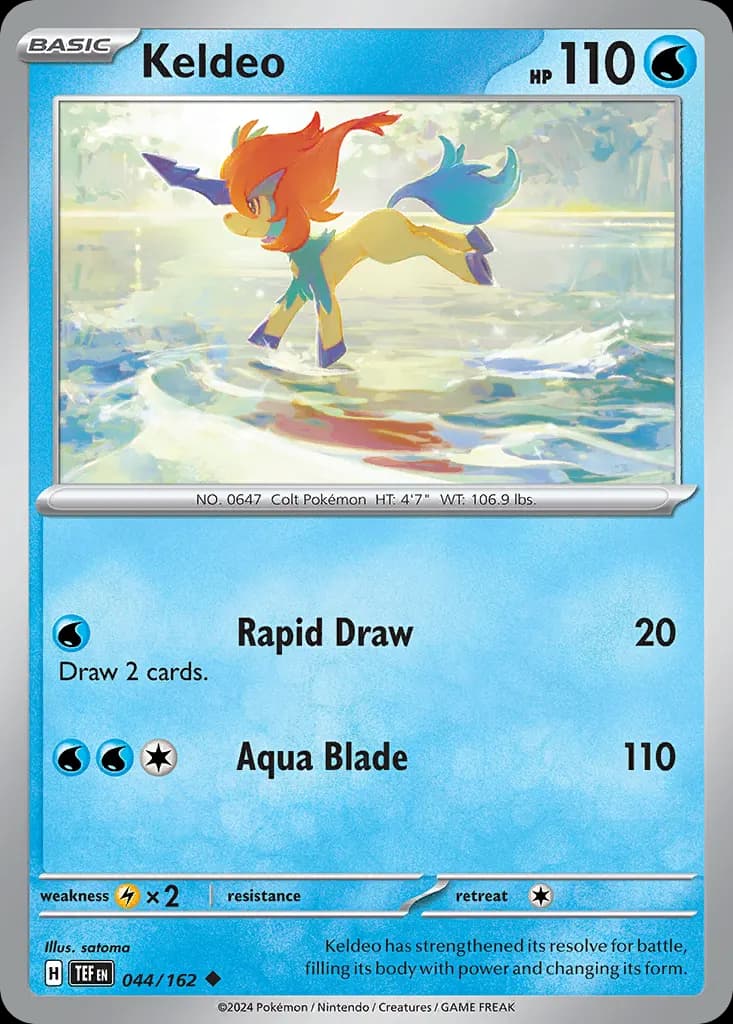 Keldeo — Temporal Forces 44 Pokémon card