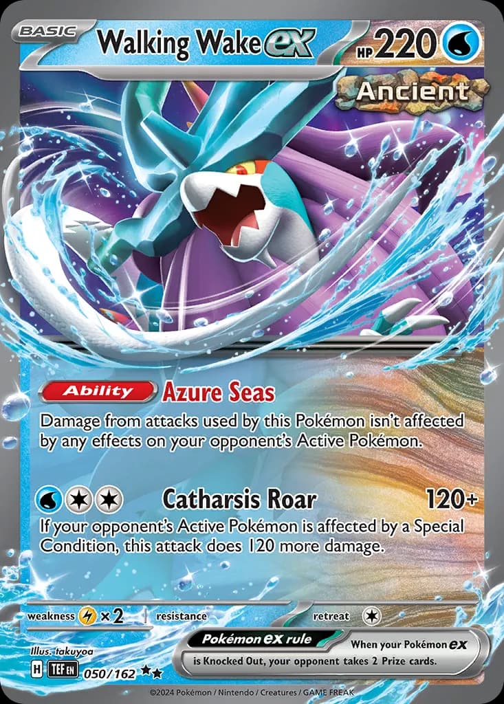 Walking Wake ex — Temporal Forces 50 Pokémon card