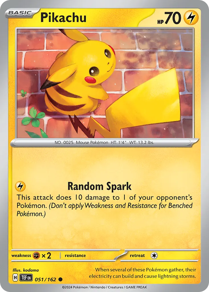 Pikachu — Temporal Forces 51 Pokémon card