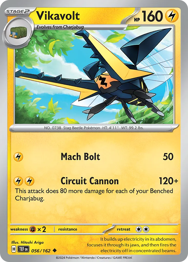 Vikavolt — Temporal Forces 56 Pokémon card