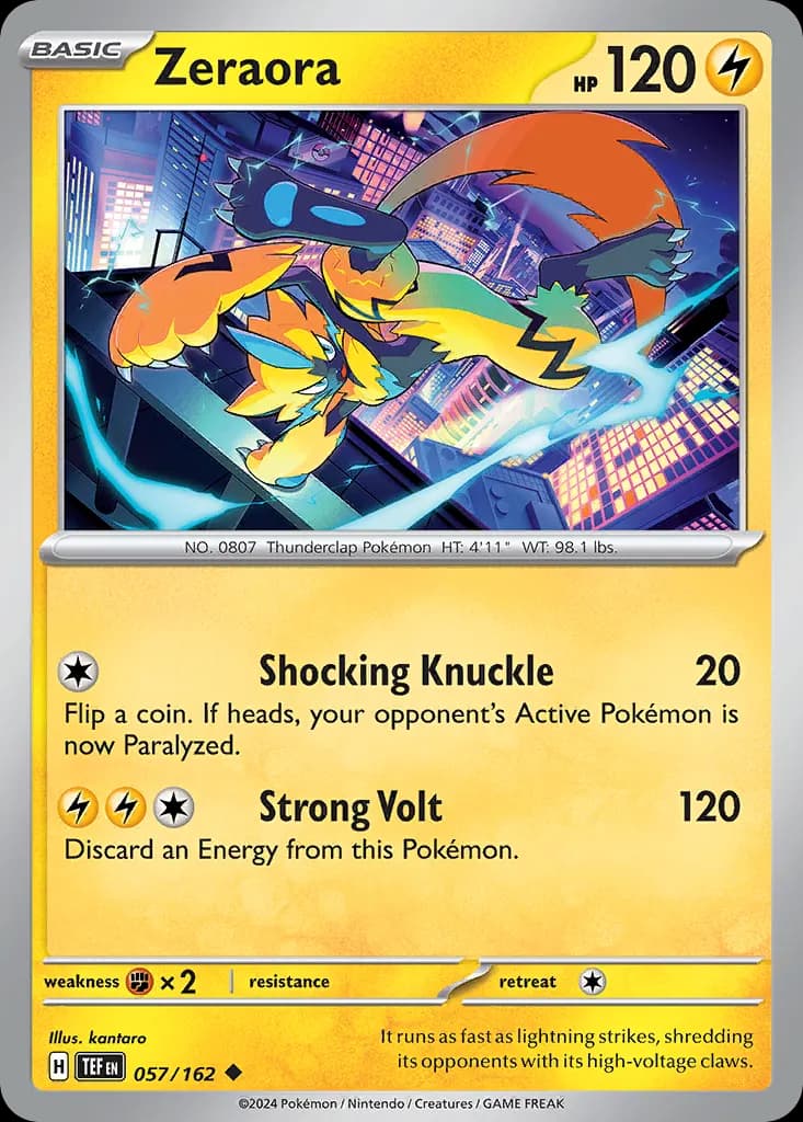 Zeraora — Temporal Forces 57 Pokémon card