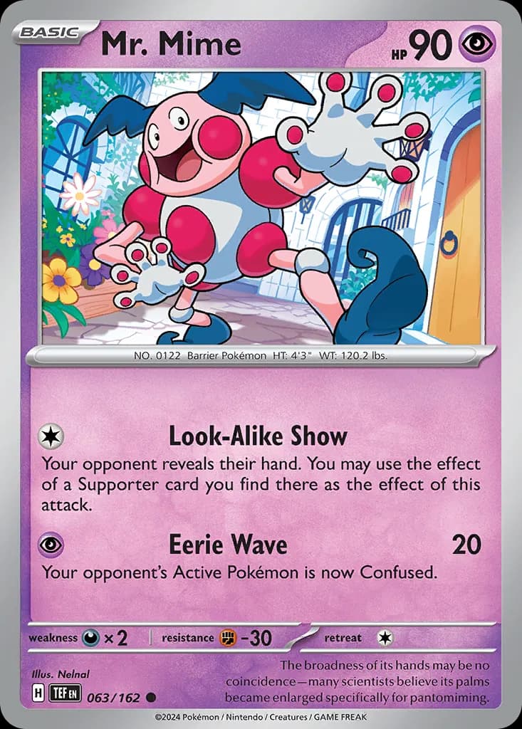 Mr. Mime — Temporal Forces 63 Pokémon card