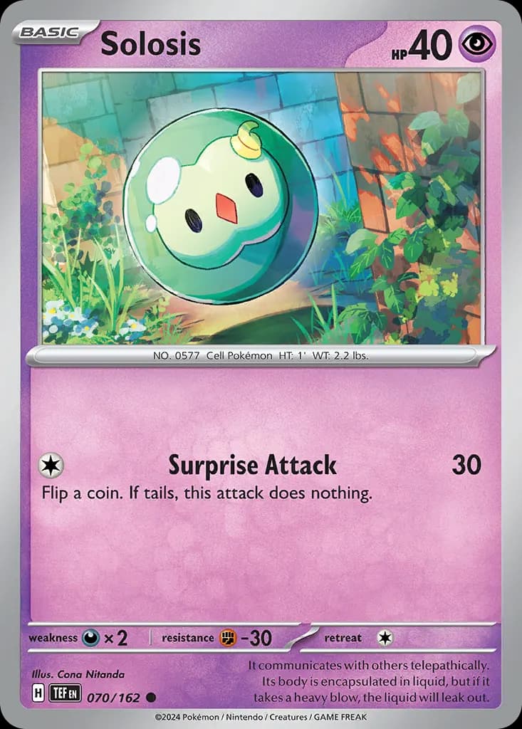 Solosis — Temporal Forces 70 Pokémon card