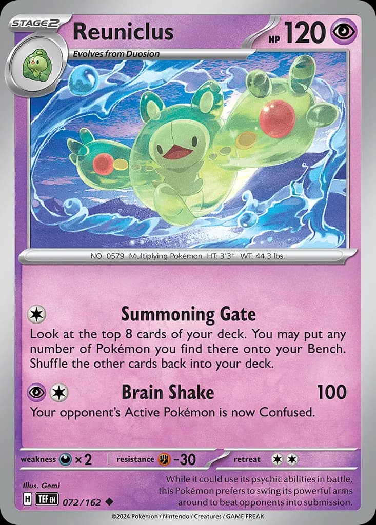 Reuniclus — Temporal Forces 72 Pokémon card