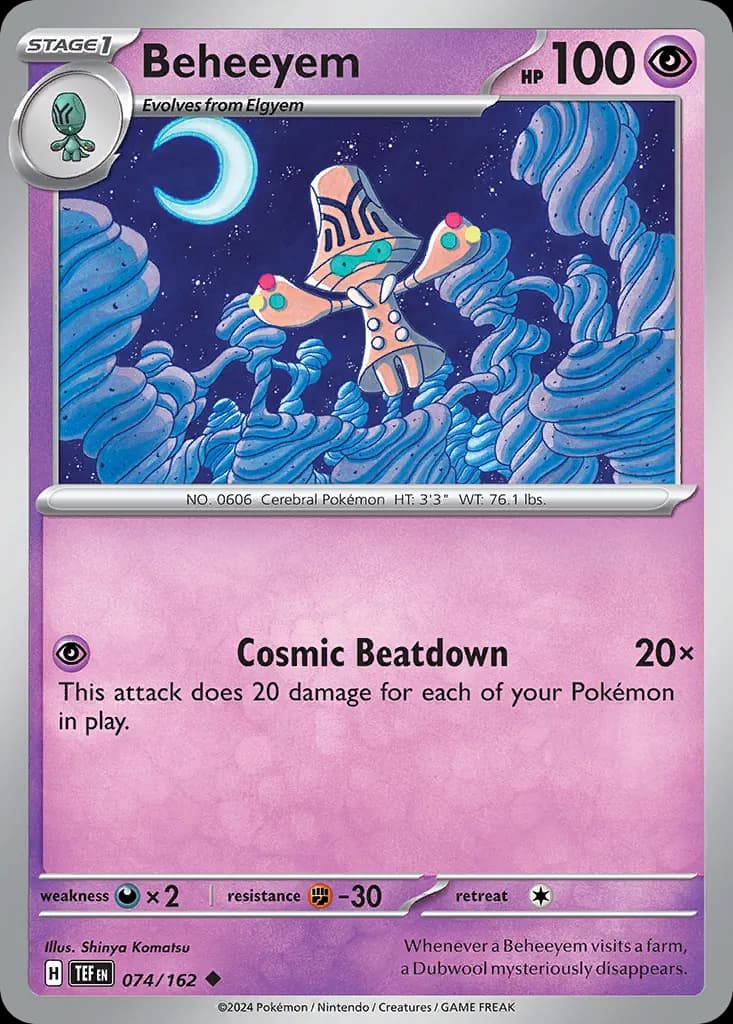 Beheeyem — Temporal Forces 74 Pokémon card