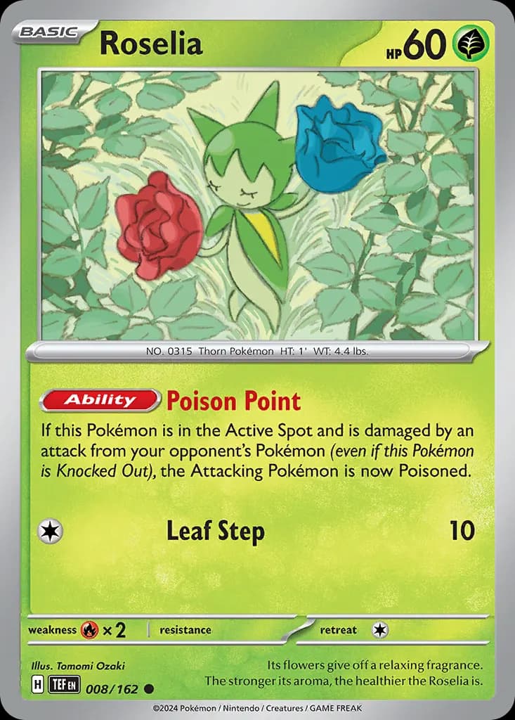 Roselia — Temporal Forces 8 Pokémon card