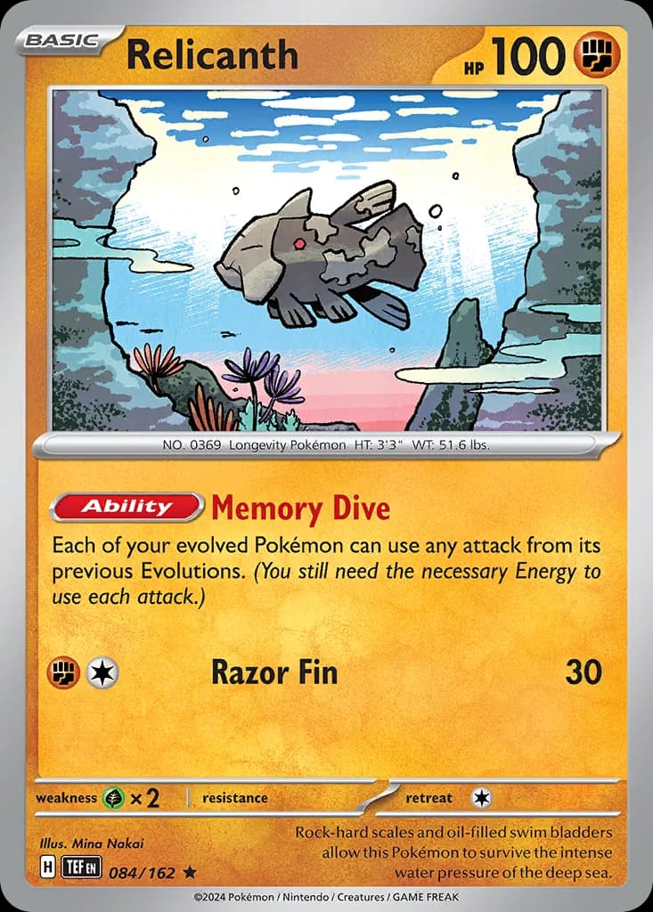 Relicanth — Temporal Forces 84 Pokémon card