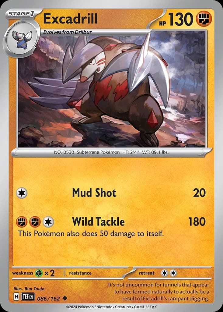 Excadrill — Temporal Forces 86 Pokémon card