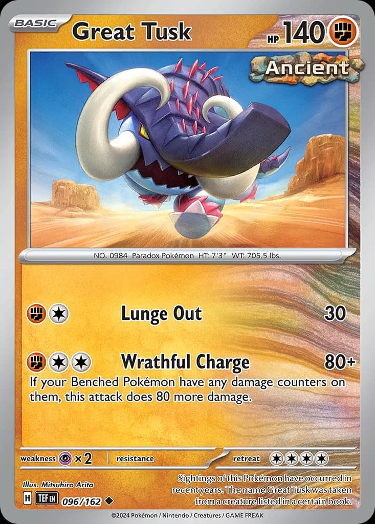 Great Tusk — Temporal Forces 96 Pokémon card
