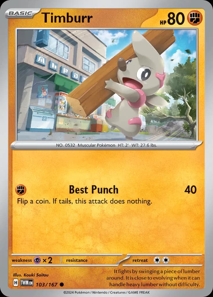 Timburr — Twilight Masquerade 103 Pokémon card