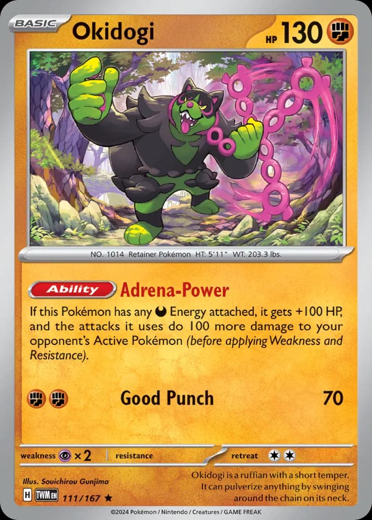 Okidogi — Twilight Masquerade 111 Pokémon card