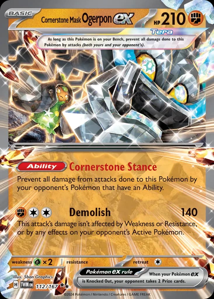 Cornerstone Mask Ogerpon ex — Twilight Masquerade 112 Pokémon card