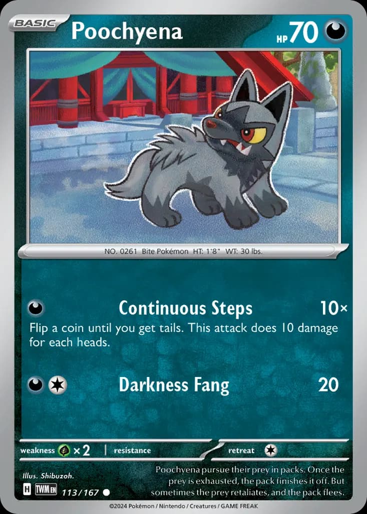 Poochyena — Twilight Masquerade 113 Pokémon card
