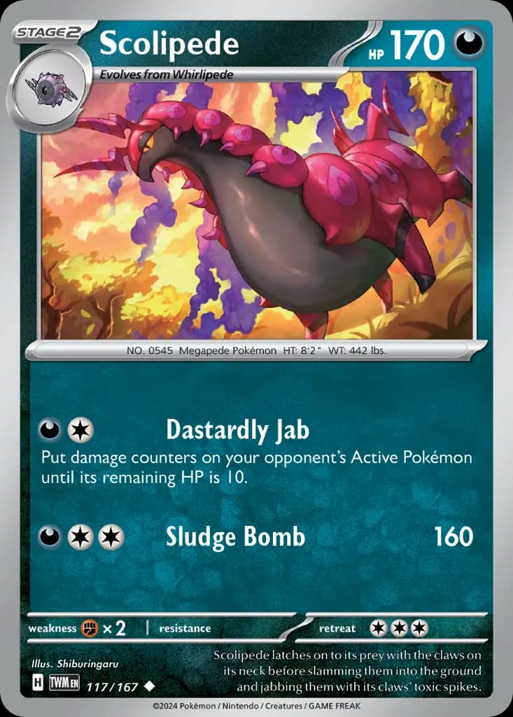 Scolipede — Twilight Masquerade 117 Pokémon card