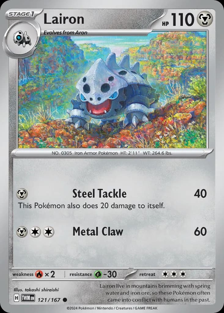 Lairon — Twilight Masquerade 121 Pokémon card