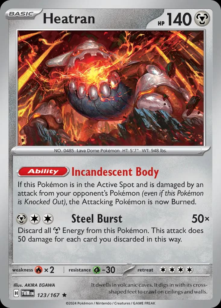 Heatran — Twilight Masquerade 123 Pokémon card