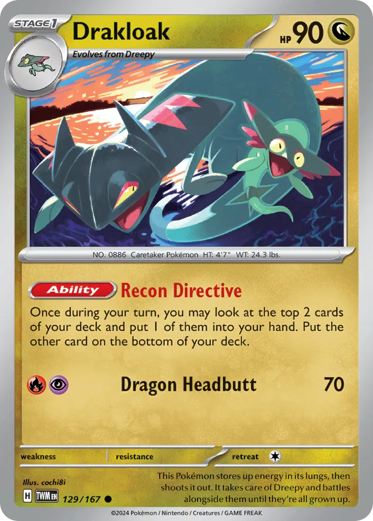 Drakloak — Twilight Masquerade 129 Pokémon card