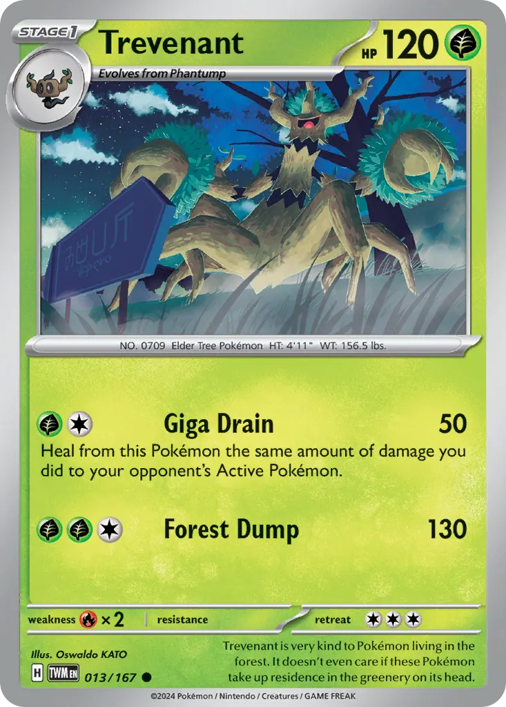 Trevenant — Twilight Masquerade 13 Pokémon card