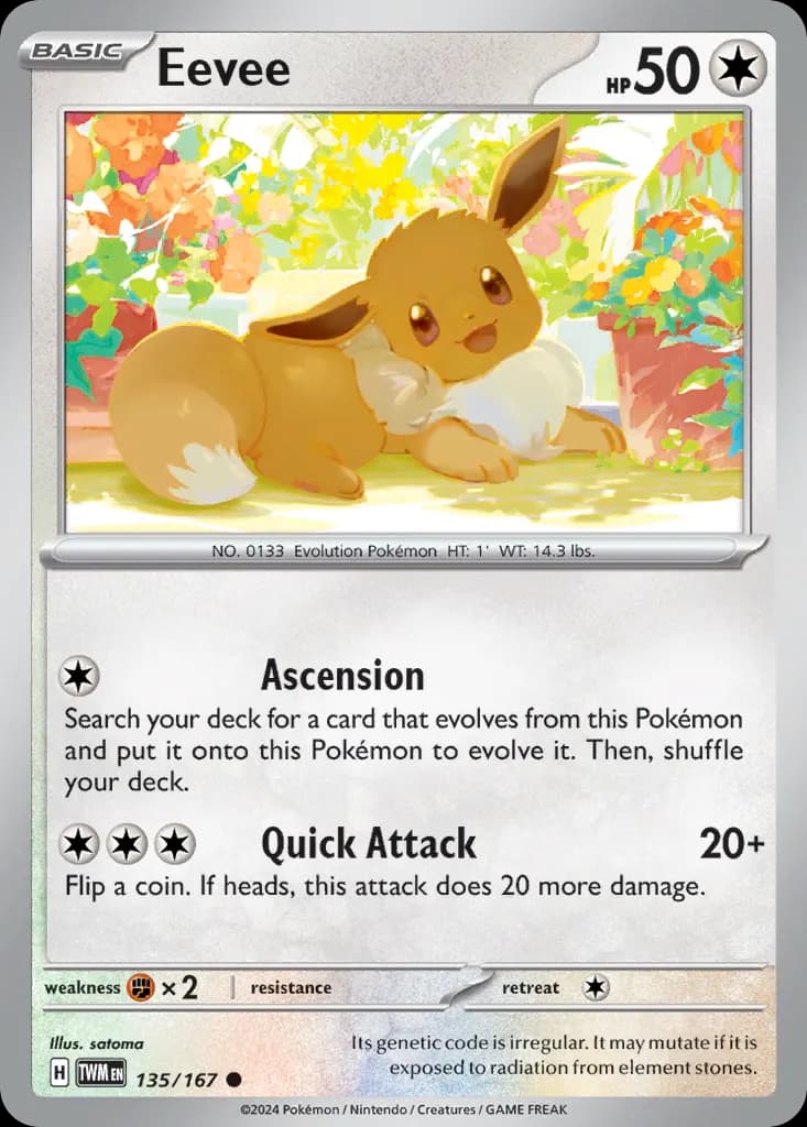 Eevee — Twilight Masquerade 135 Pokémon card