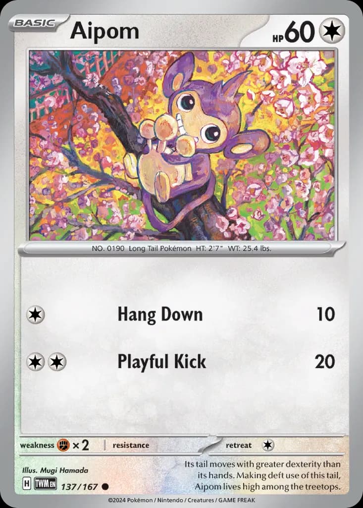 Aipom — Twilight Masquerade 137 Pokémon card
