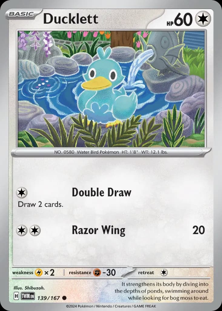 Ducklett — Twilight Masquerade 139 Pokémon card