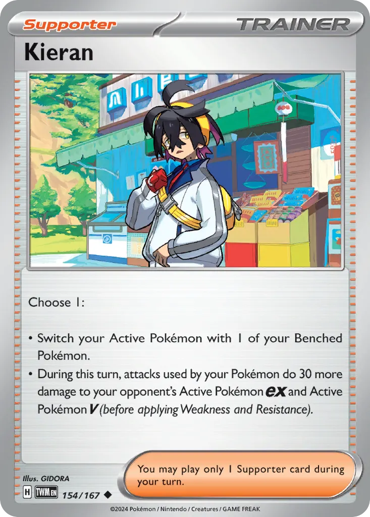 Kieran — Twilight Masquerade 154 Pokémon card