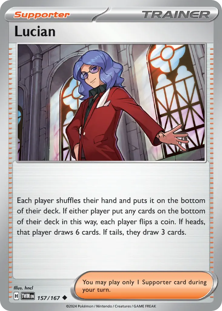 Lucian — Twilight Masquerade 157 Pokémon card