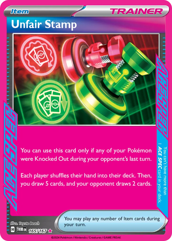 Unfair Stamp — Twilight Masquerade 165 Pokémon card