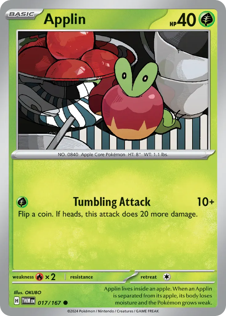 Applin — Twilight Masquerade 17 Pokémon card